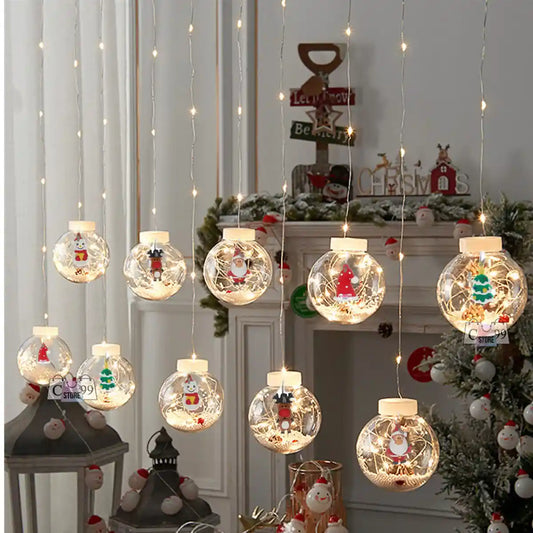 Luces LED con esferas navideñas. Ilumina cada rincón con magia