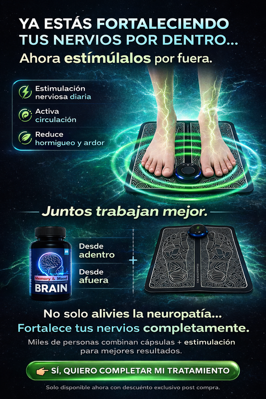 Tapete masajeador de píes para controlar la neuropatía